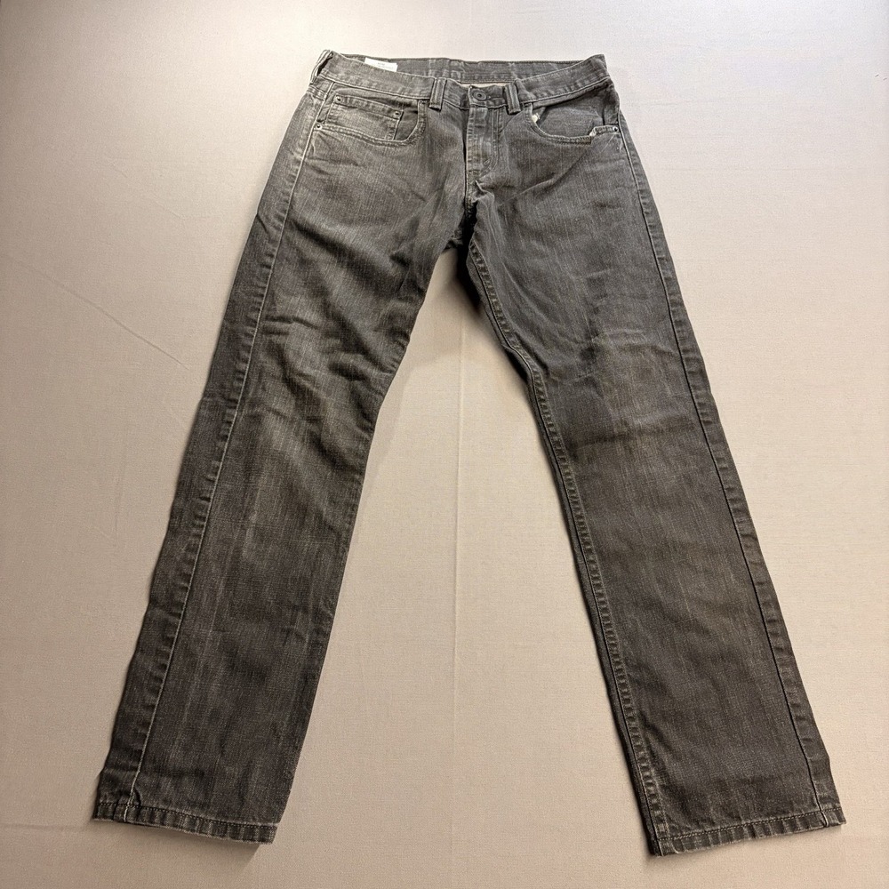 Levis 513 Slim Straight Jeans Mens 31x29 Gray Mid Rise Denim